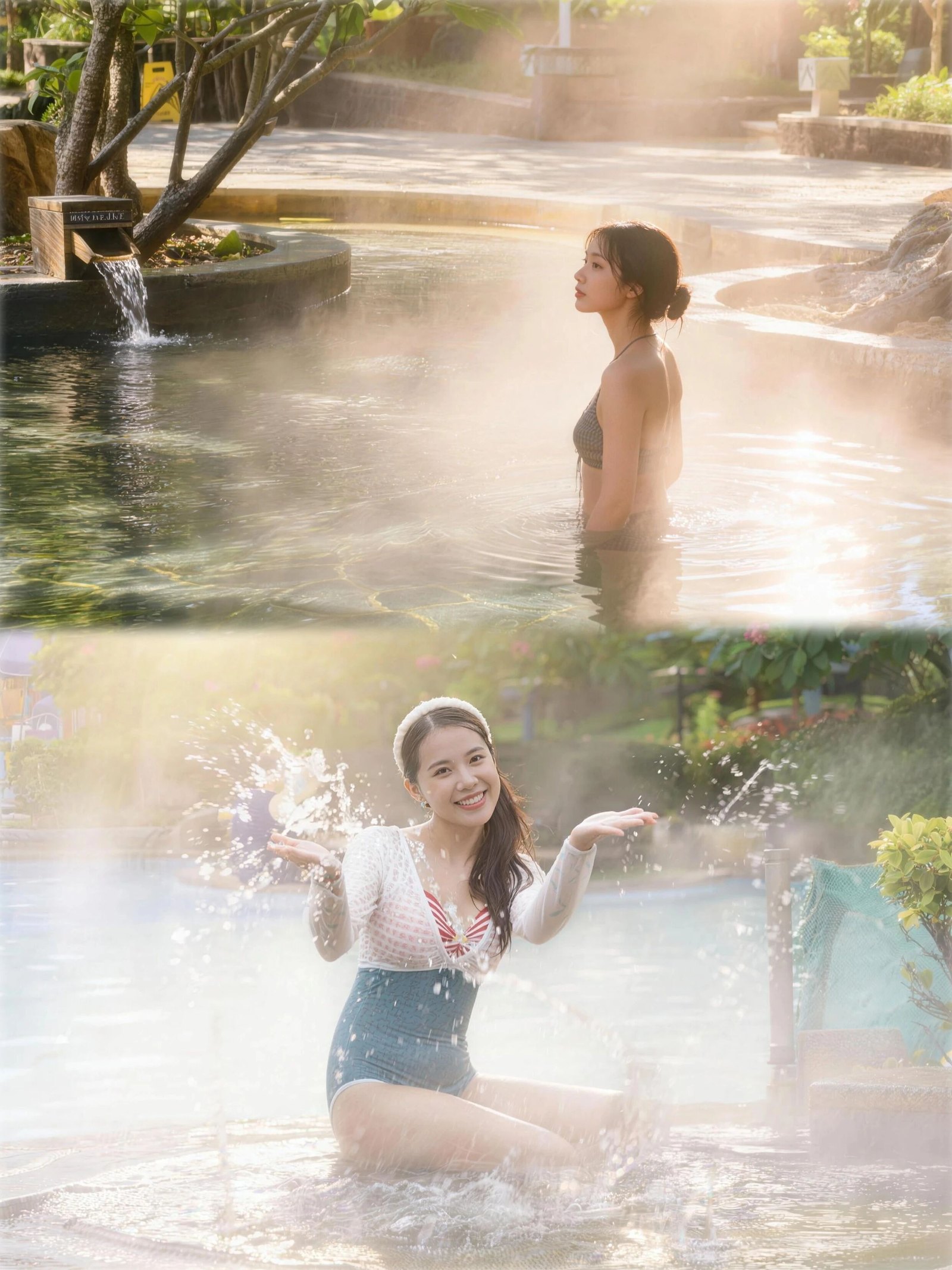 Guest enjoying the hot spring