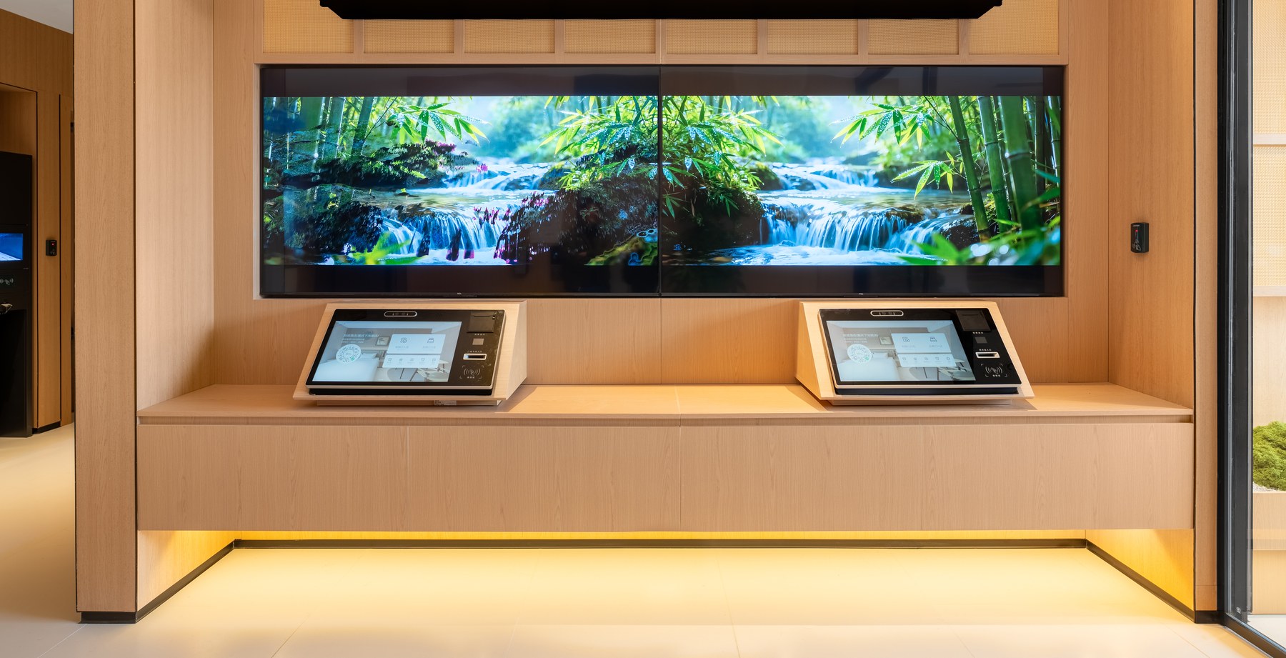 Self-service check-in kiosk, in a hotel lobby